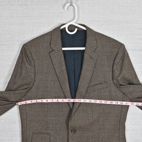 J. Crew Thompson Slim Fit Formal 100% Wool Check Brown Grey Suit Set 42L W34/L32 - Picture 10 of 16